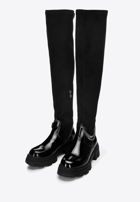 Wittchen Damen-Lackleder-Stiefeletten mit Kette - Image 1