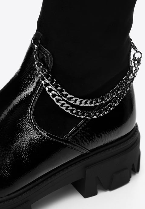 Wittchen Damen-Lackleder-Stiefeletten mit Kette - Image 6