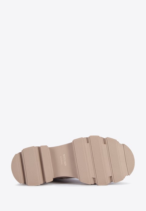 Wittchen Damen-Lederstiefel mit dicken Sohlen, beige, Naturleder - Image 4