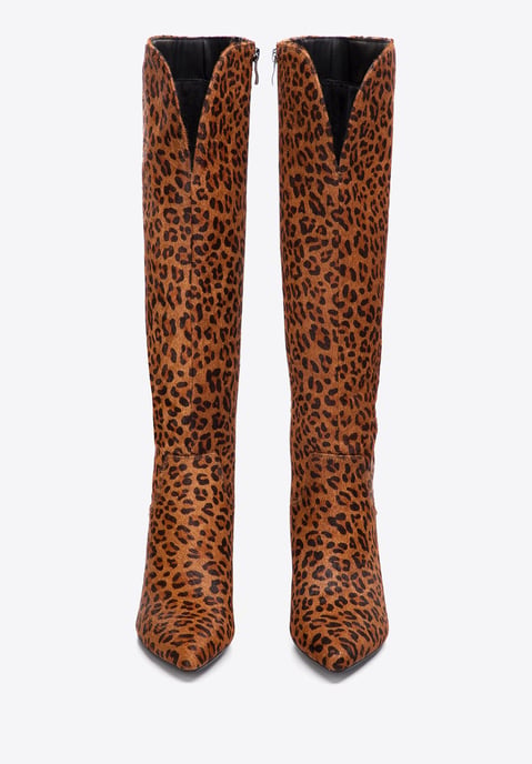 Wittchen Damenstiefel aus Leder mit Tierhaarmuster, dunkelbraun-hellbraun - Image 2