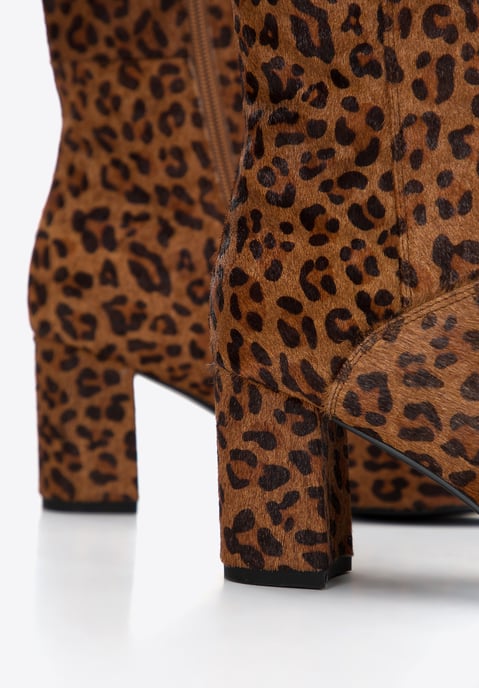 Wittchen Damenstiefel aus Leder mit Tierhaarmuster, dunkelbraun-hellbraun - Image 5