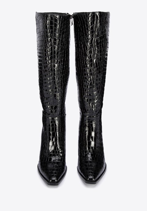 Wittchen Damen-Stiefeletten aus Lackleder mit Krokoprägung und hohem Absatz - Image 2