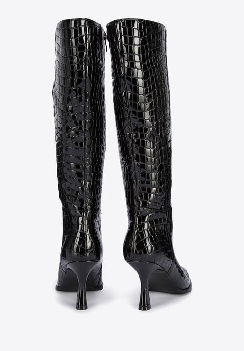 Wittchen Damen-Stiefeletten aus Lackleder mit Krokoprägung und hohem Absatz - Image 3