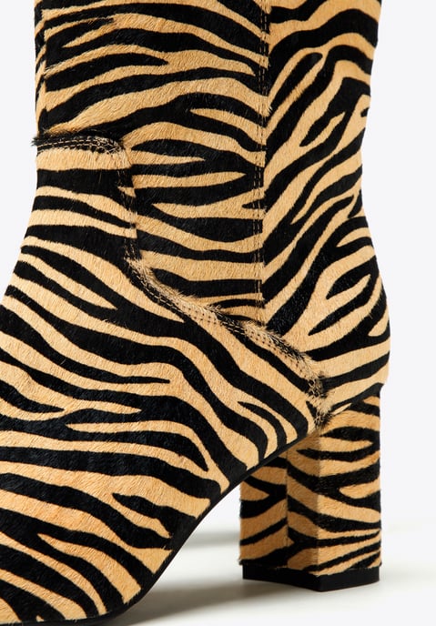 Wittchen Damenstiefel aus Leder mit Tierhaaren, schwarz und braun - Image 5