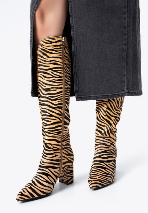Wittchen Damenstiefel aus Leder mit Tierhaaren, schwarz und braun - Image 6