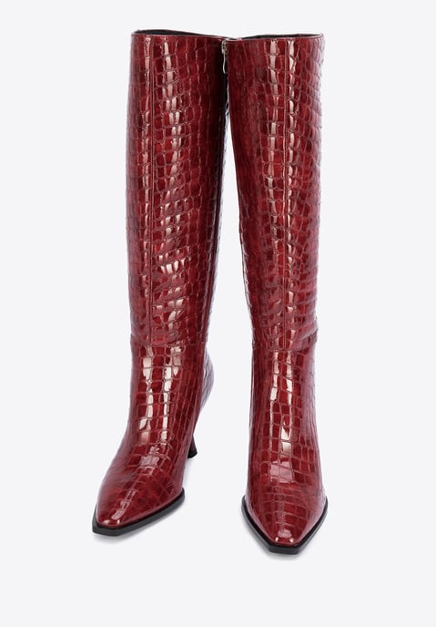 Wittchen Damen-Stiefeletten aus Lackleder mit Krokoprägung und hohem Absatz - Image 1