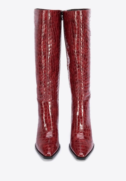 Wittchen Damen-Stiefeletten aus Lackleder mit Krokoprägung und hohem Absatz - Image 2