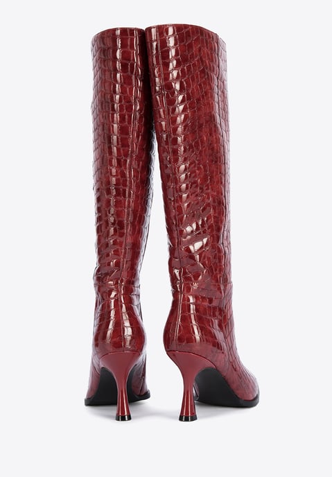 Wittchen Damen-Stiefeletten aus Lackleder mit Krokoprägung und hohem Absatz - Image 3