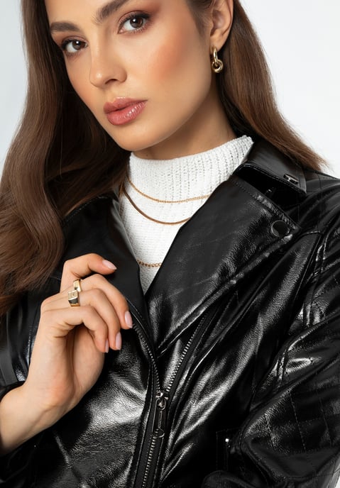 Wittchen Damen-Bikerjacke aus Öko-Leder, schwarz und graphit - Image 5