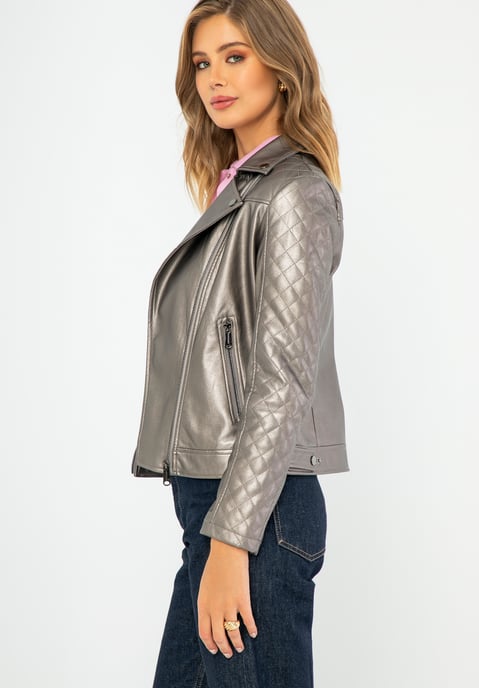 Wittchen Damen-Bikerjacke aus Öko-Leder, Metallic-Braun, Hellbraun - Image 2