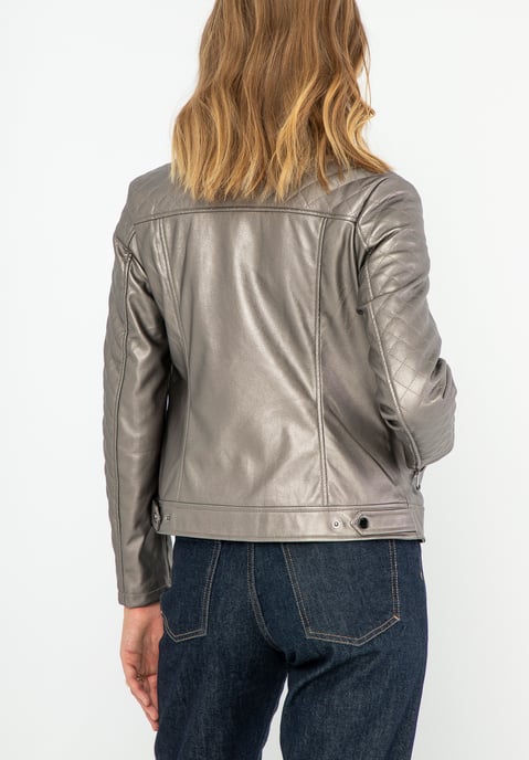 Wittchen Damen-Bikerjacke aus Öko-Leder, Metallic-Braun, Hellbraun - Image 3