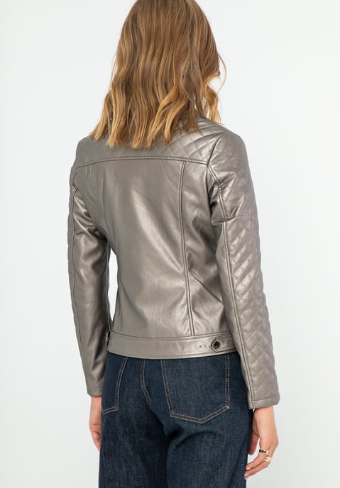 Wittchen Damen-Bikerjacke aus Öko-Leder, Metallic-Braun, Hellbraun - Image 4