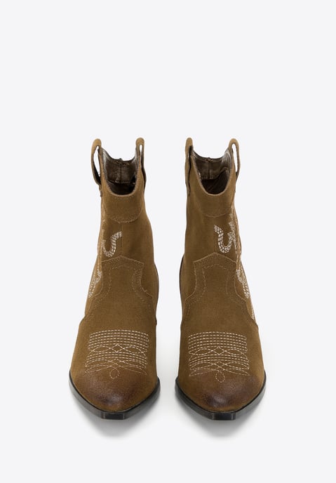 Wittchen Damen-Cowboystiefel aus Wildleder mit Stickerei, kurz - Image 2