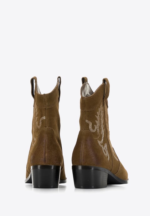Wittchen Damen-Cowboystiefel aus Wildleder mit Stickerei, kurz - Image 3