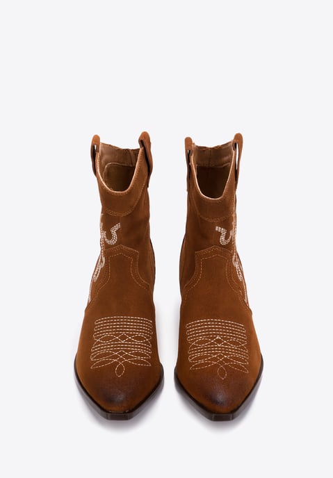 Wittchen Damen-Cowboystiefel aus Wildleder mit Stickerei, kurz - Image 2