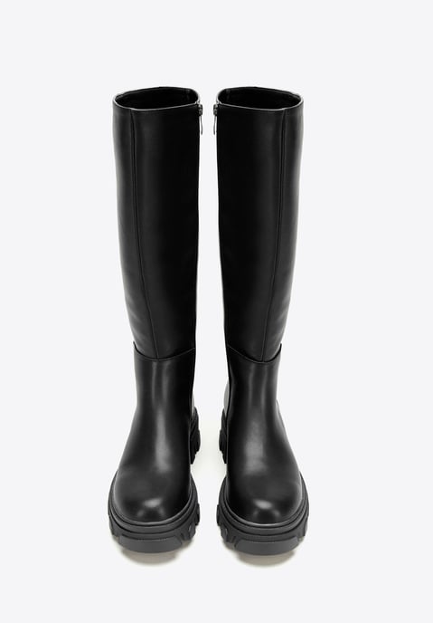 Wittchen Damen-Lederstiefel mit dicker Sohle und Reißverschluss, schwarz - Image 2