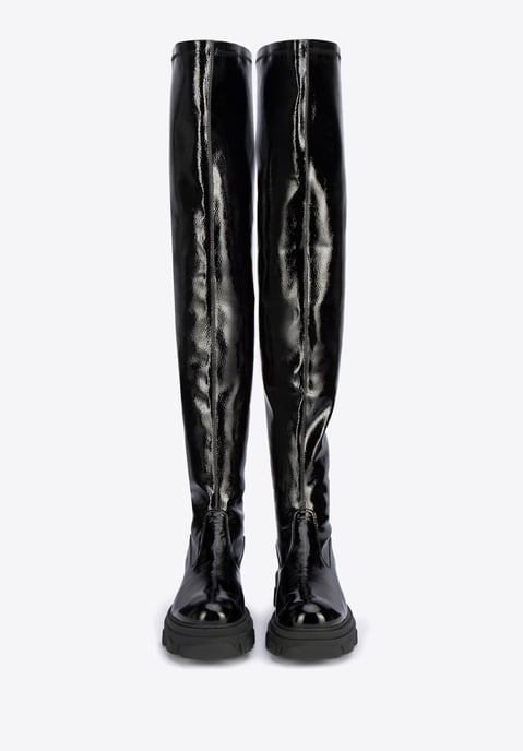 Wittchen Damen-Lackleder-Stiefel, hoch, schwarz - Image 2