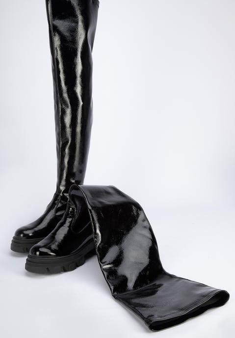 Wittchen Damen-Lackleder-Stiefel, hoch, schwarz - Image 5