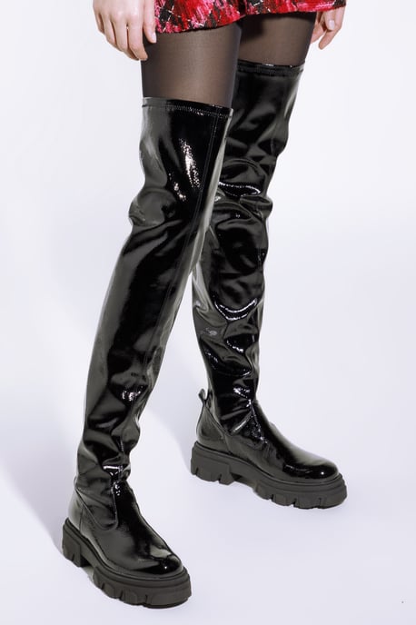 Wittchen Damen-Lackleder-Stiefel, hoch, schwarz - Image 6