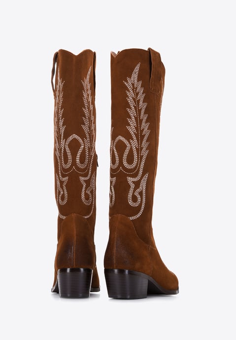 Wittchen Damen-Cowboystiefel aus Wildleder mit Stickerei, hoher Schaft - Image 3