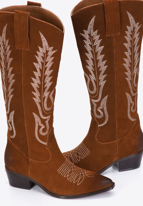 Wittchen Damen-Cowboystiefel aus Wildleder mit Stickerei, hoher Schaft - Image 5