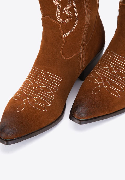Wittchen Damen-Cowboystiefel aus Wildleder mit Stickerei, hoher Schaft - Image 6