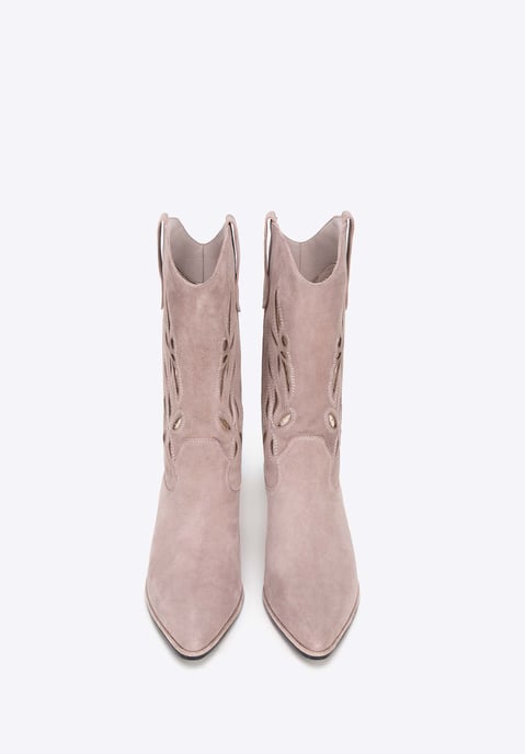 Wittchen Damen-Cowboystiefel aus Wildleder, beige, zum Hineinschlüpfen - Image 2