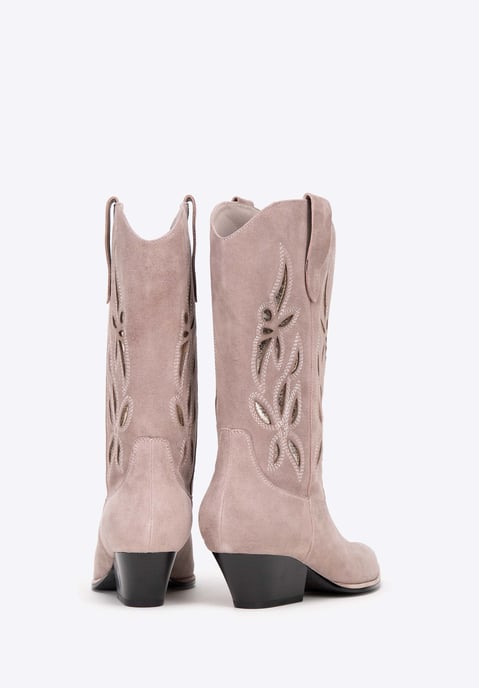Wittchen Damen-Cowboystiefel aus Wildleder, beige, zum Hineinschlüpfen - Image 3