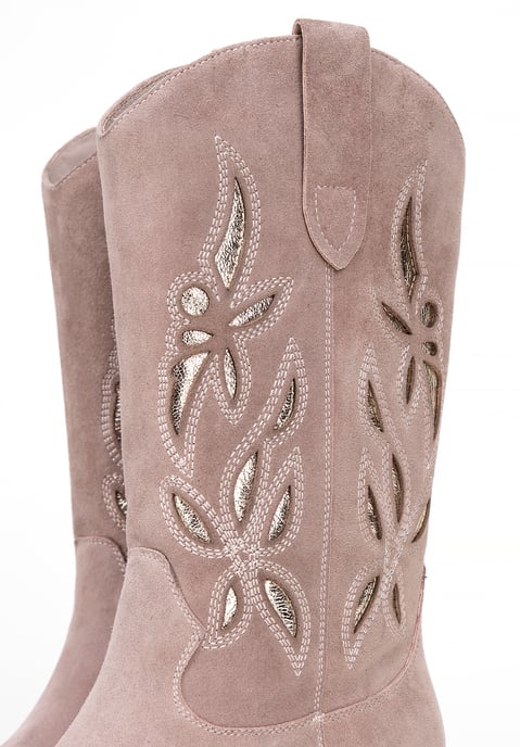 Wittchen Damen-Cowboystiefel aus Wildleder, beige, zum Hineinschlüpfen - Image 6
