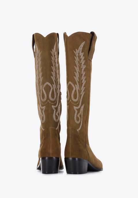 Wittchen Damen-Cowboystiefel aus Wildleder mit Stickerei, hoch - Image 3