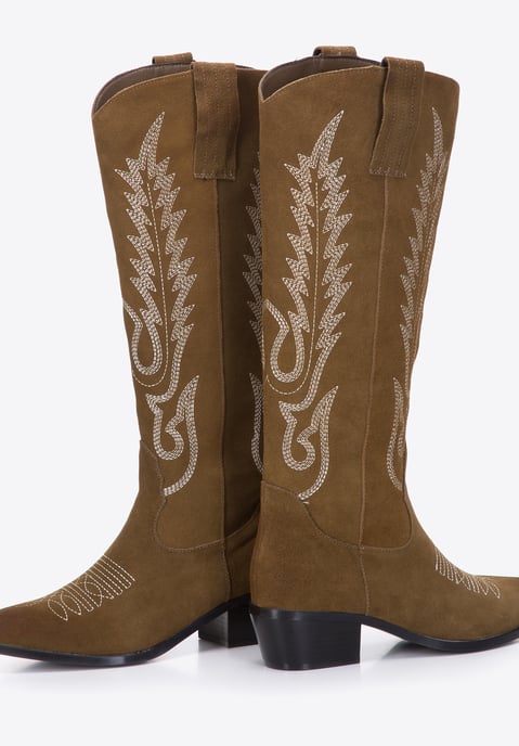 Wittchen Damen-Cowboystiefel aus Wildleder mit Stickerei, hoch - Image 5