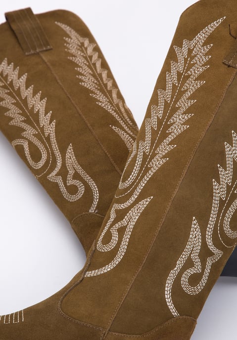 Wittchen Damen-Cowboystiefel aus Wildleder mit Stickerei, hoch - Image 6