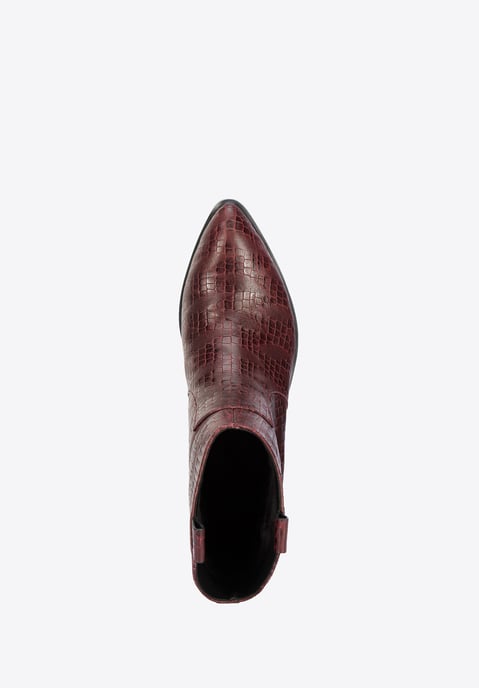 Wittchen Damen-Cowboystiefel aus Krokodilleder, Burgunderrot, Naturleder - Image 4