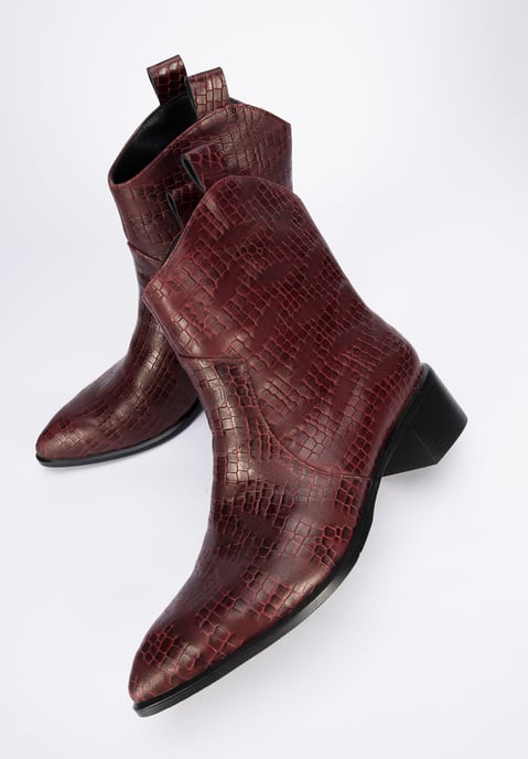 Wittchen Damen-Cowboystiefel aus Krokodilleder, Burgunderrot, Naturleder - Image 6