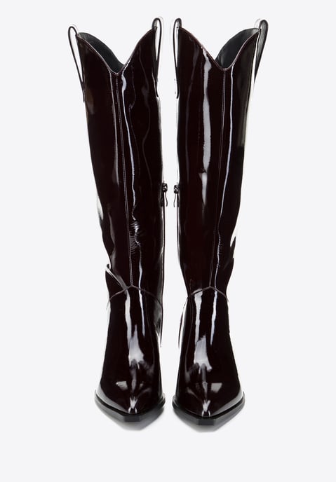Wittchen Damen-Cowboystiefel aus Lackleder, hoch, dunkelburgunderrot - Image 2