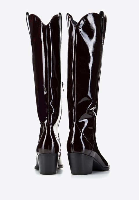Wittchen Damen-Cowboystiefel aus Lackleder, hoch, dunkelburgunderrot - Image 3