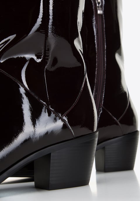 Wittchen Damen-Cowboystiefel aus Lackleder, hoch, dunkelburgunderrot - Image 5