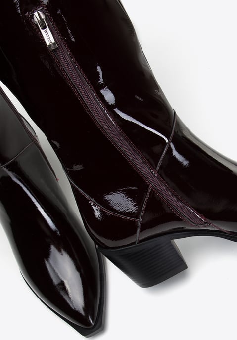 Wittchen Damen-Cowboystiefel aus Lackleder, hoch, dunkelburgunderrot - Image 6
