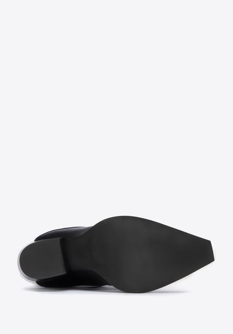 Wittchen Damen-Cowboystiefel aus zweifarbigem Leder, schwarz-weiß, Naturleder - Image 4