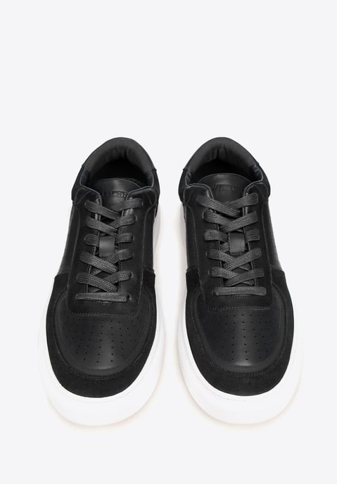 Wittchen Herren-Sneaker aus Leder mit Perforationen, schwarz, Naturleder - Image 2