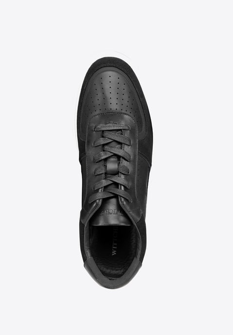 Wittchen Herren-Sneaker aus Leder mit Perforationen, schwarz, Naturleder - Image 4