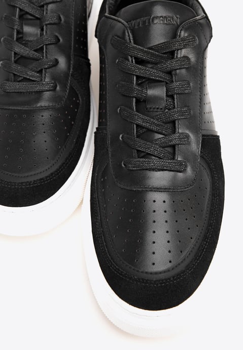 Wittchen Herren-Sneaker aus Leder mit Perforationen, schwarz, Naturleder - Image 6