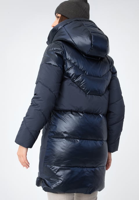 Wittchen Damen-Daunenmantel aus Materialmix mit Kapuze, Marineblau - Image 3