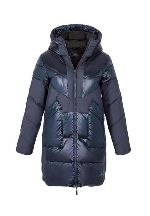 Wittchen Damen-Daunenmantel aus Materialmix mit Kapuze, Marineblau - Image 5