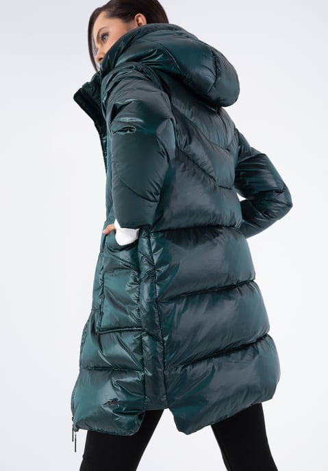 Wittchen Damen Daunenmantel aus grünem Nylon mit Kapuze - Image 2