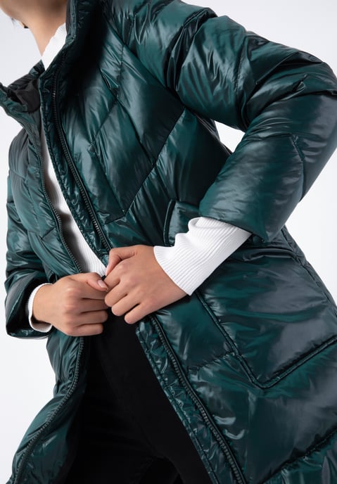 Wittchen Damen Daunenmantel aus grünem Nylon mit Kapuze - Image 4