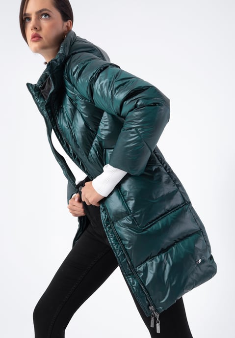 Wittchen Damen Daunenmantel aus grünem Nylon mit Kapuze - Image 5