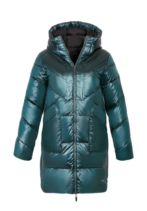 Wittchen Damen Daunenmantel aus grünem Nylon mit Kapuze - Image 6