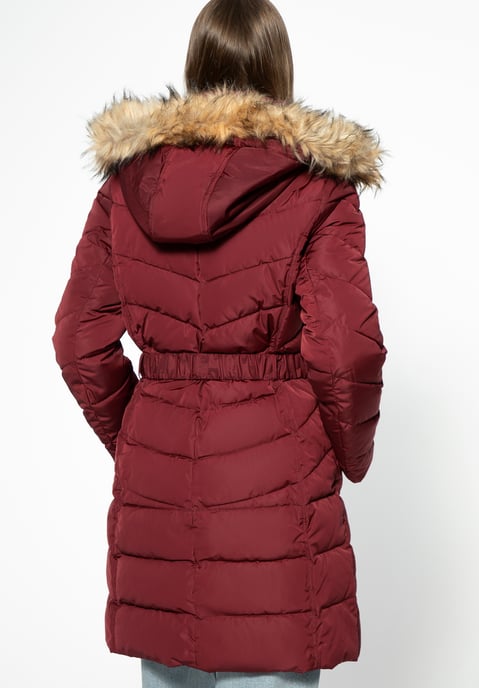 Wittchen Damen-Steppmantel mit Gürtel, Dunkelrot, Polyester - Image 4