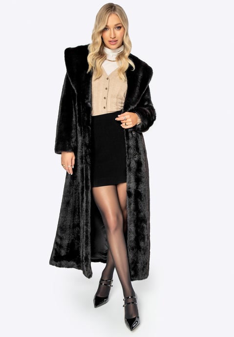 Wittchen Damen-Kunstpelzmantel, klassisch schwarz, Polyester - Image 2
